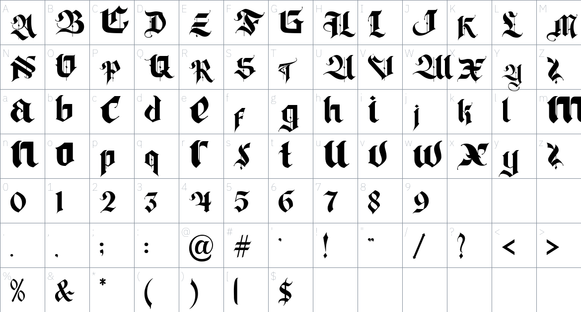 Decision Making font Character Map