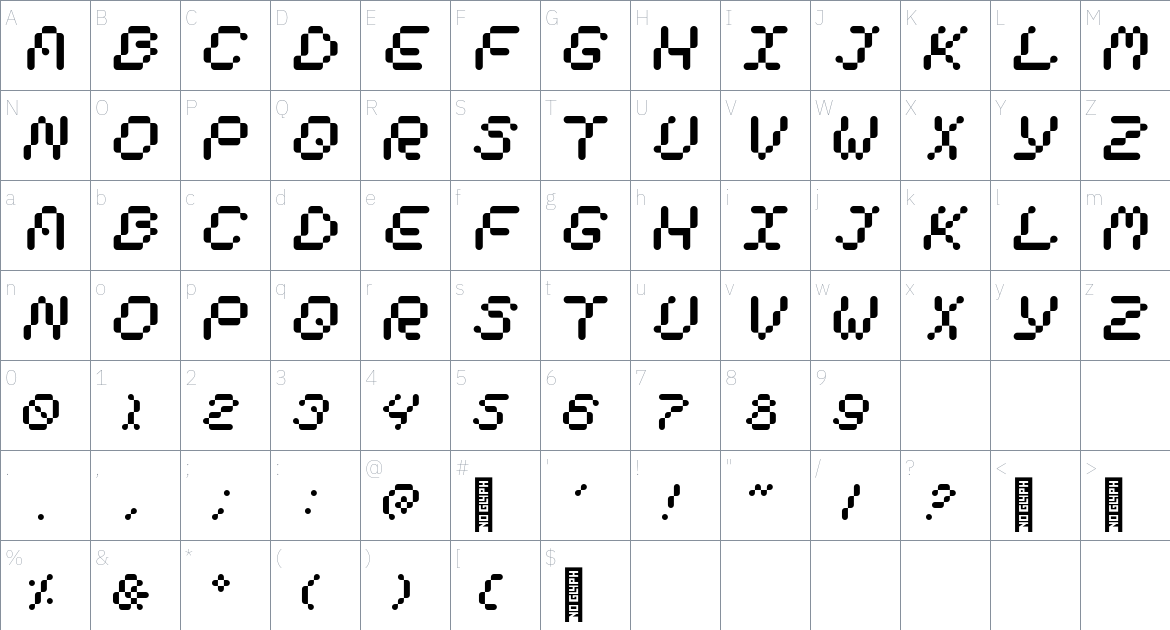 UFO! Mono Font font Character Map