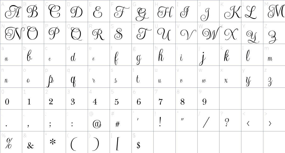 Updock Font font Character Map