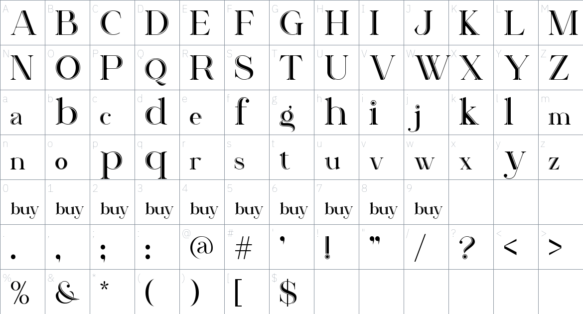 Saevul Font font Character Map