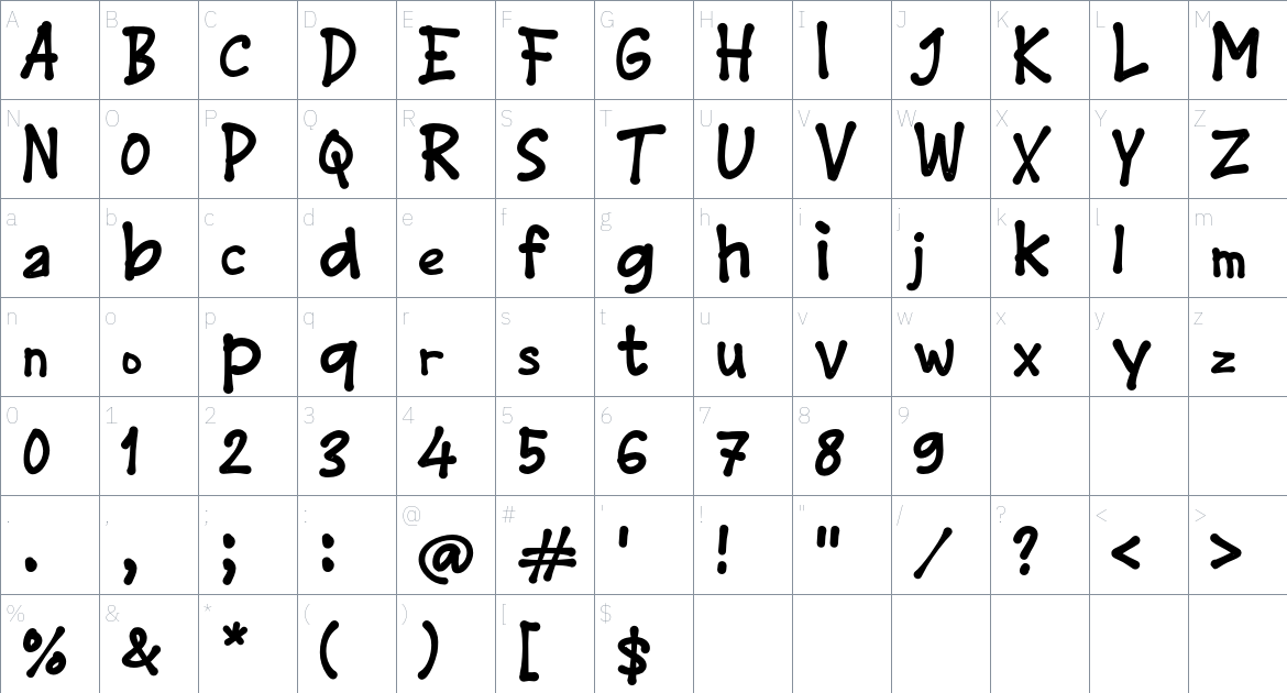 j Judul font Character Map