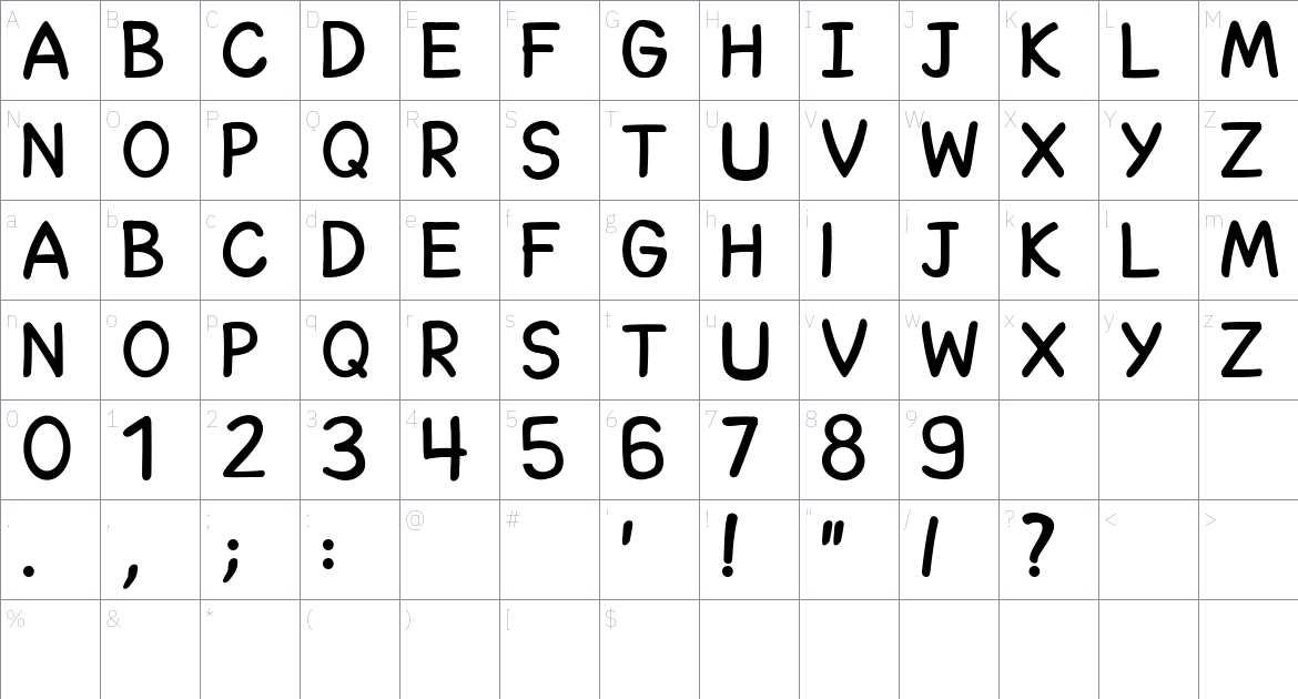 Balpaq Font font Character Map