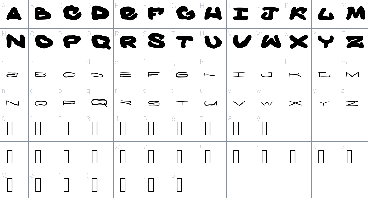 Inktober Font font Character Map