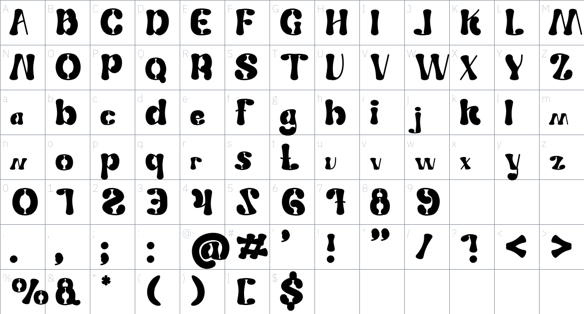 Whaiel Oldies font Character Map