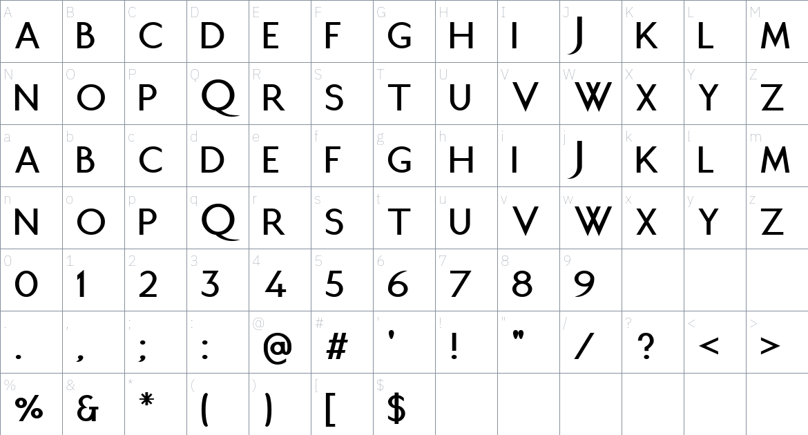 Juliett Font font Character Map