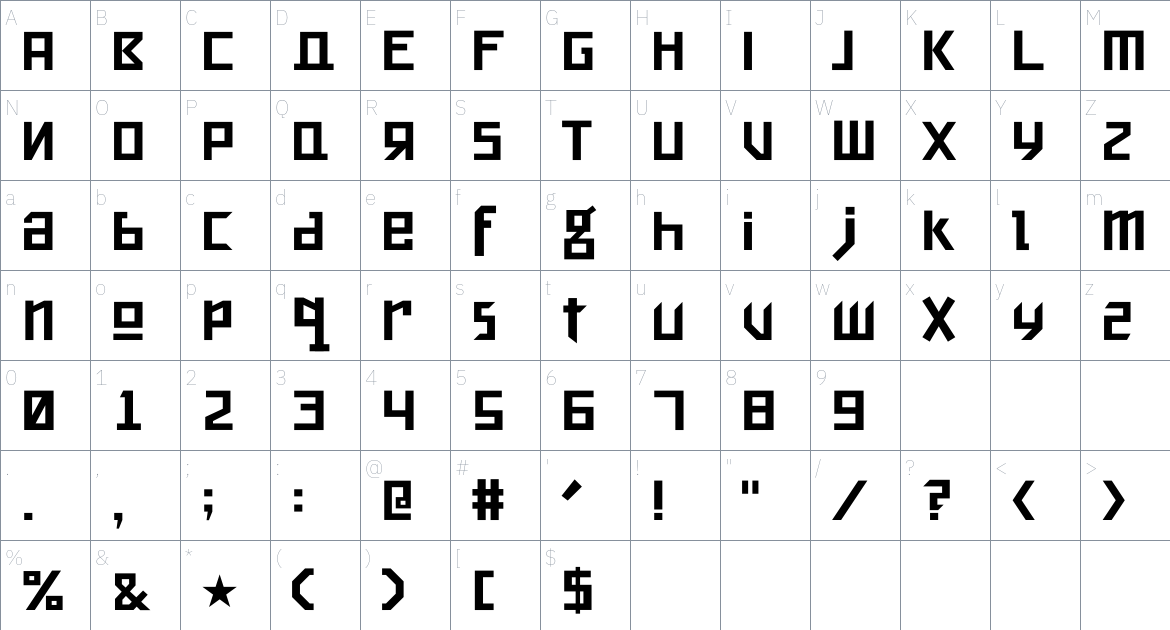 Berkov Font font Character Map