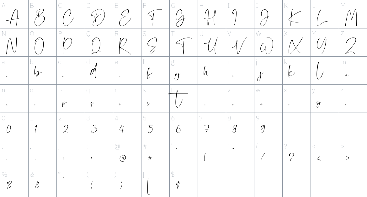 Dollamin Font font Character Map