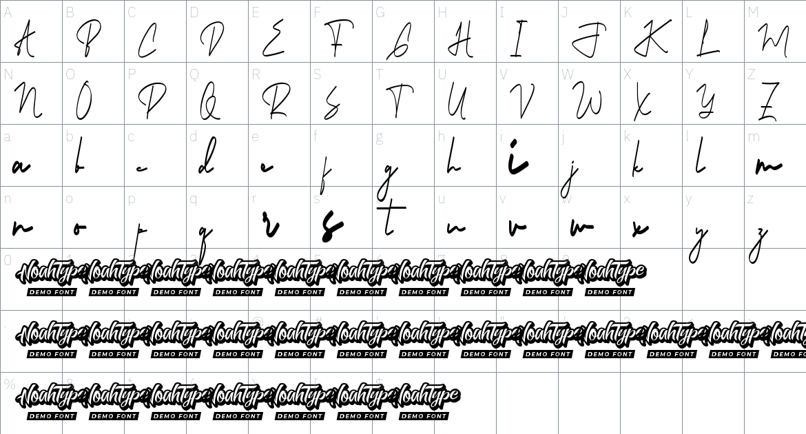 Audrey Sterling font Character Map