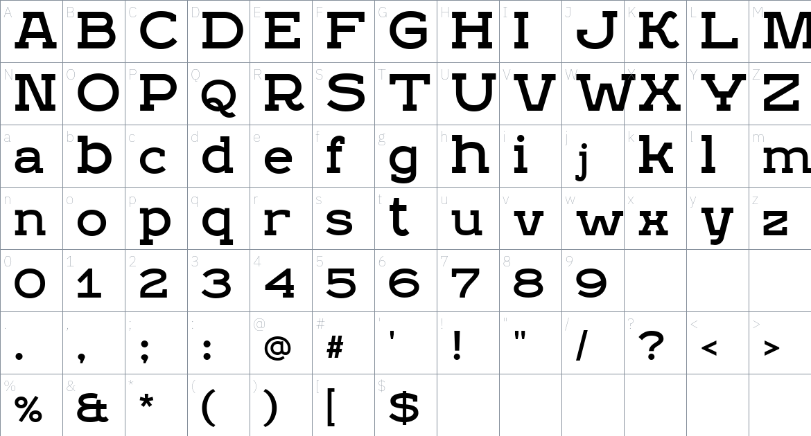 Ikra Font font Character Map