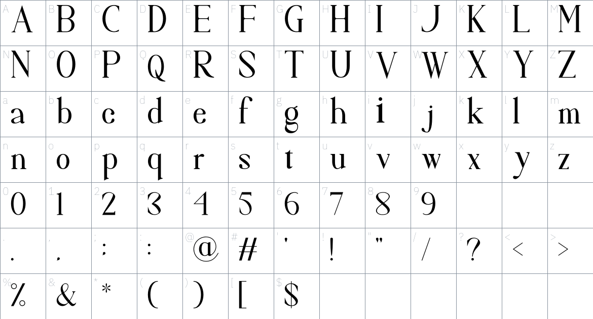 Sispectly Harmonies font Character Map