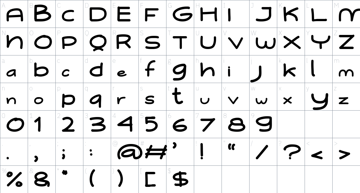 Mariyem font Character Map