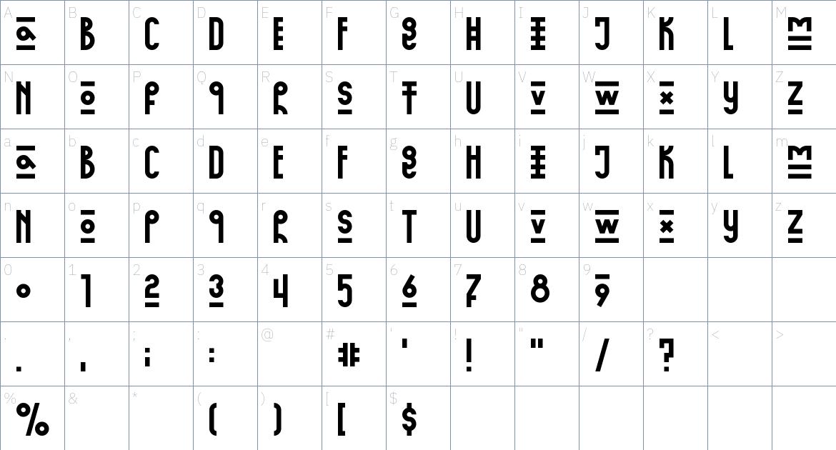 Kurbanistika Font font Character Map