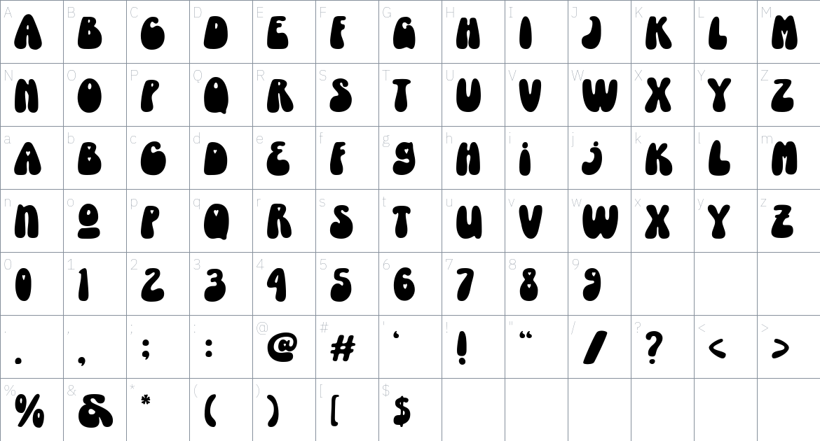 Mirthful Charlie Font font Character Map