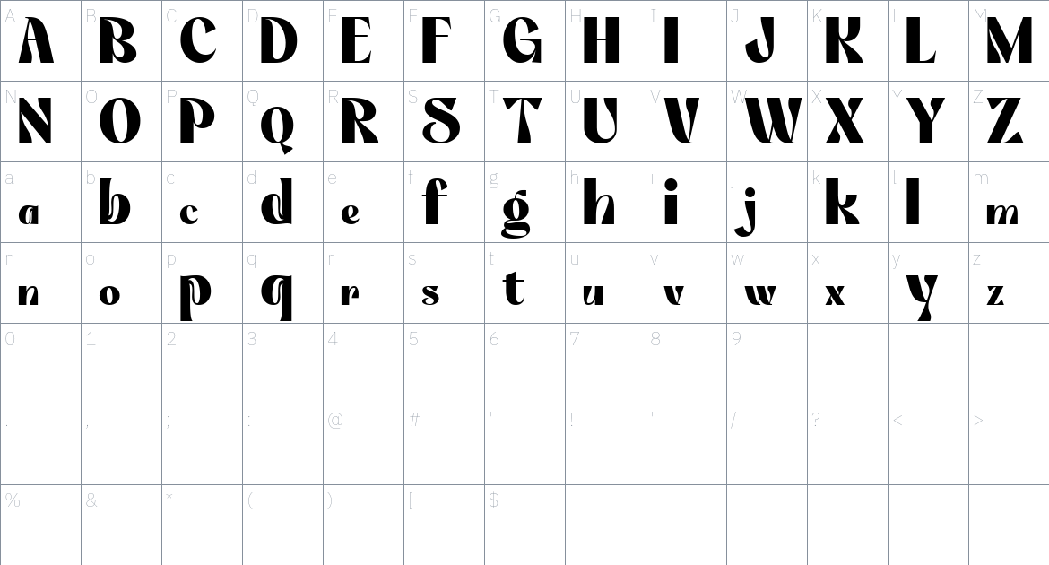 Wermino Font font Character Map