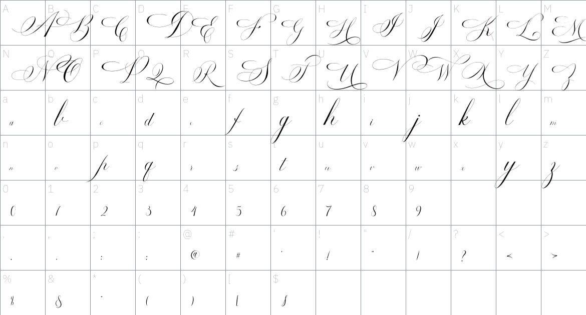 Estarossa Font font Character Map