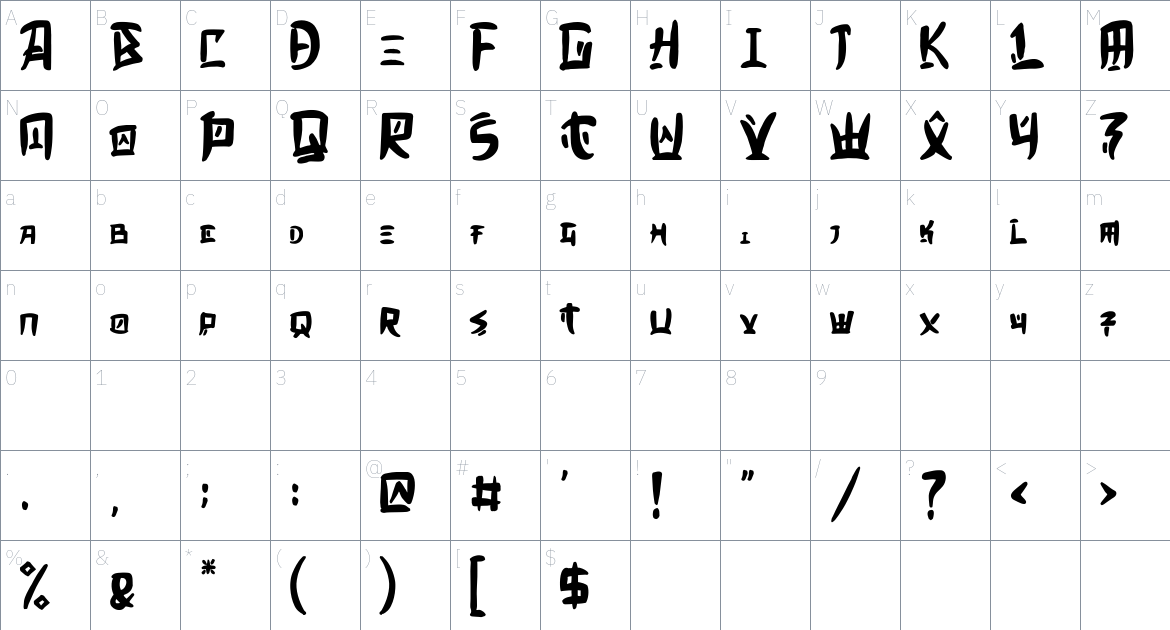 Meifen Font font Character Map