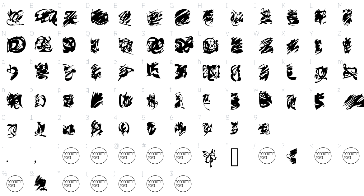 Mess Font font Character Map