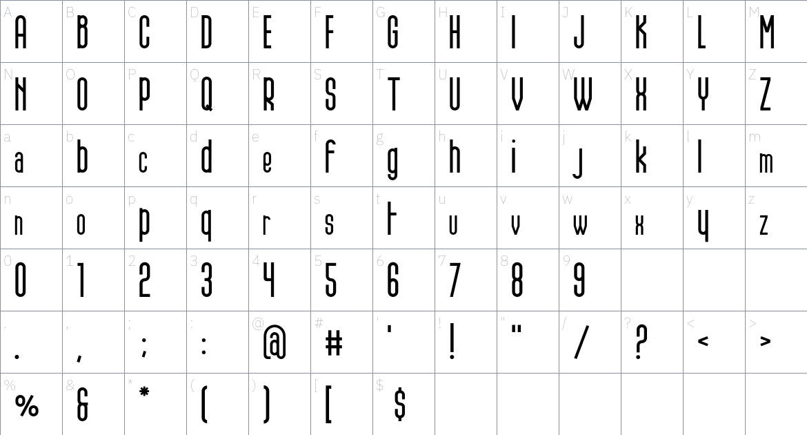 Nevduplenysh Font font Character Map