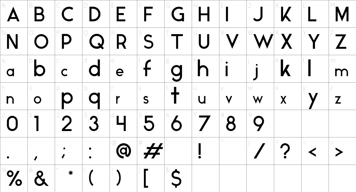 Ikaros Font font Character Map