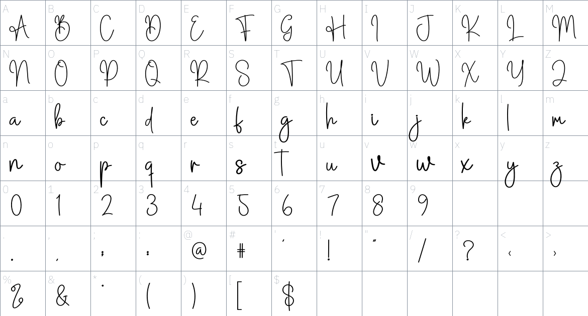 Biscuit Christmas font Character Map