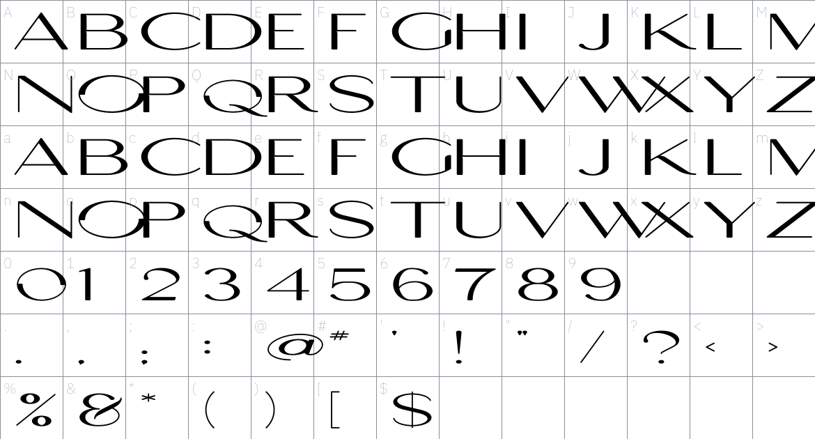 Eira font Character Map