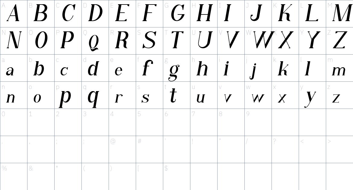 Qiba Font font Character Map