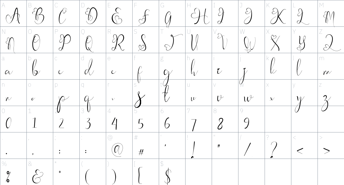 Adellia Font font Character Map