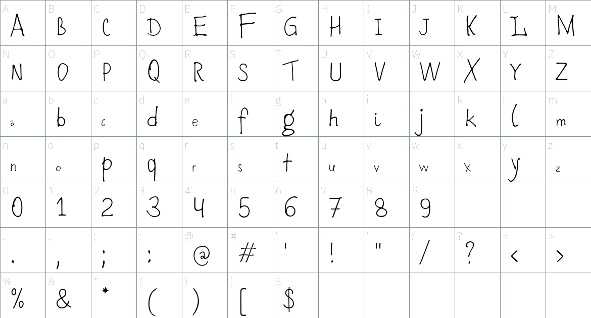 Romochka Font font Character Map