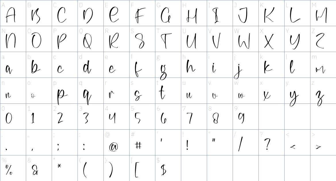 Masstile Shonetta font Character Map