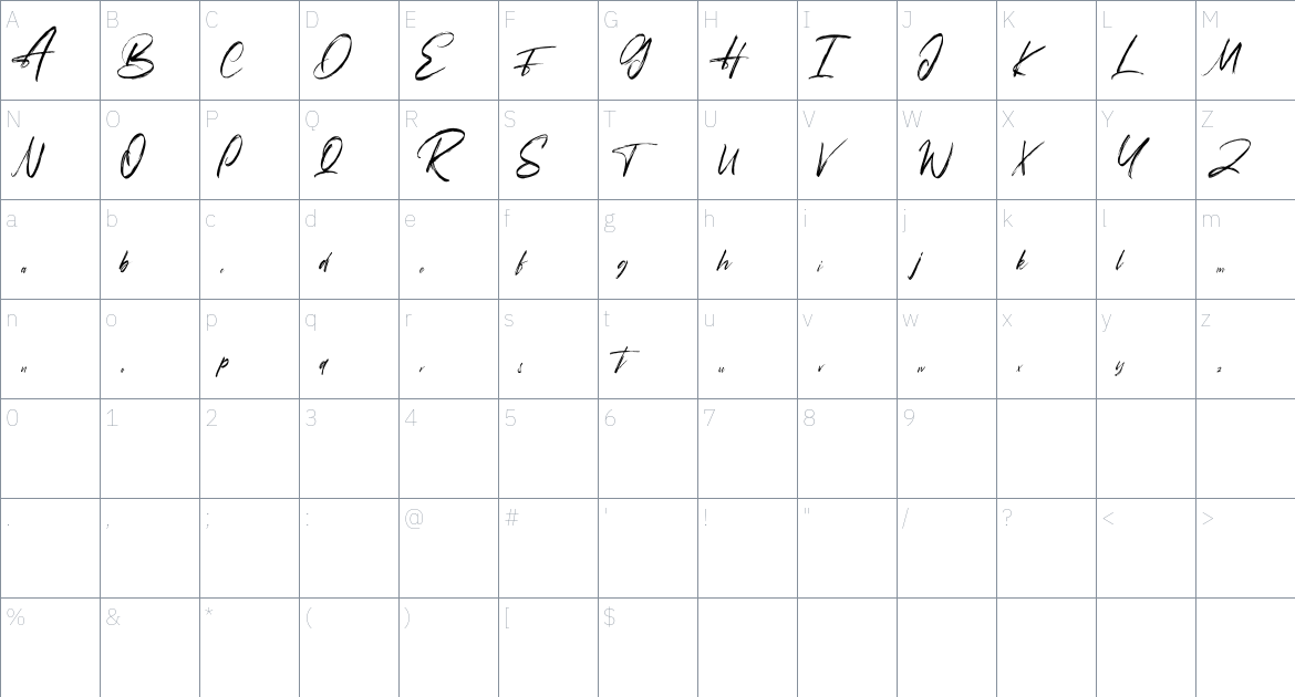 Hasta Font font Character Map