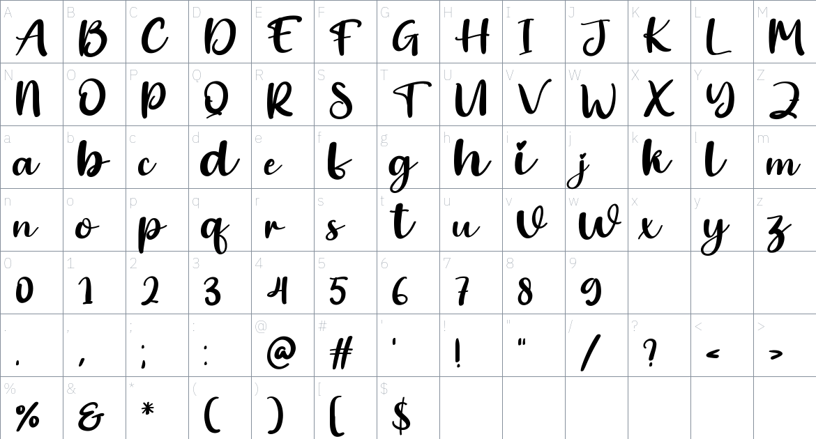 Apple font Character Map