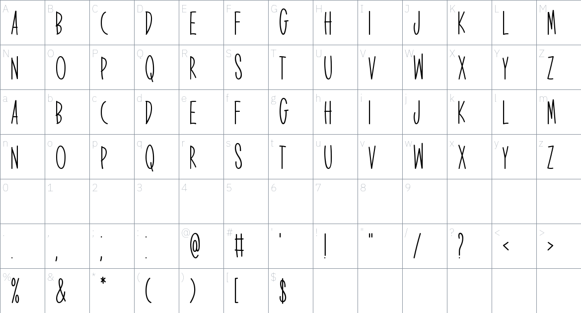 Expression Exchange font Character Map