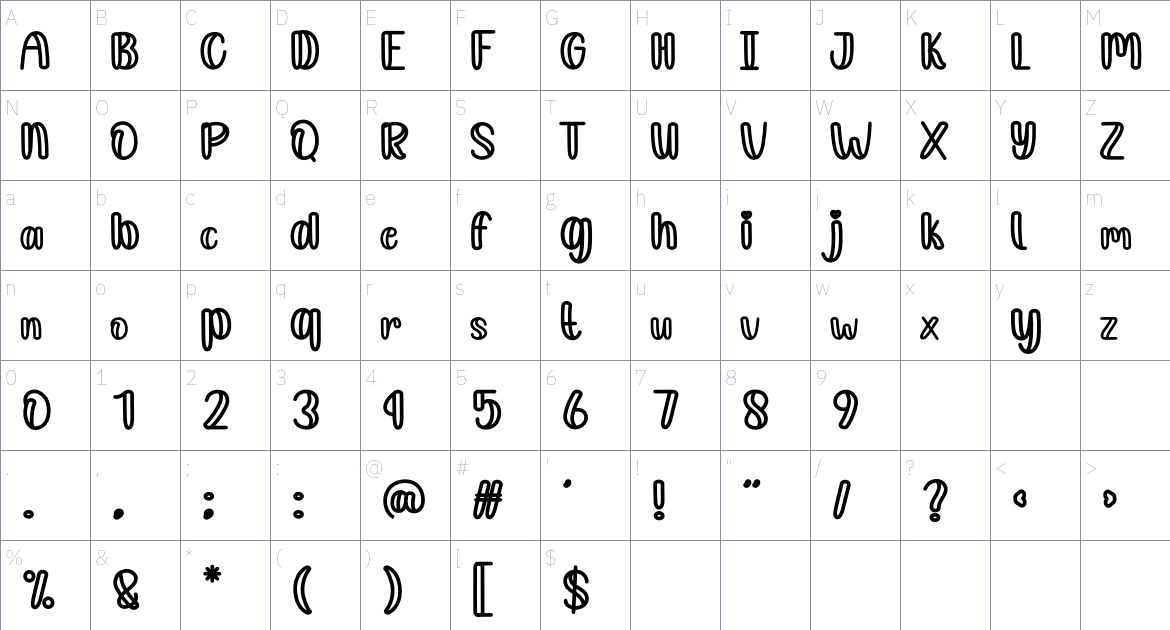 Monkey Christmas font Character Map