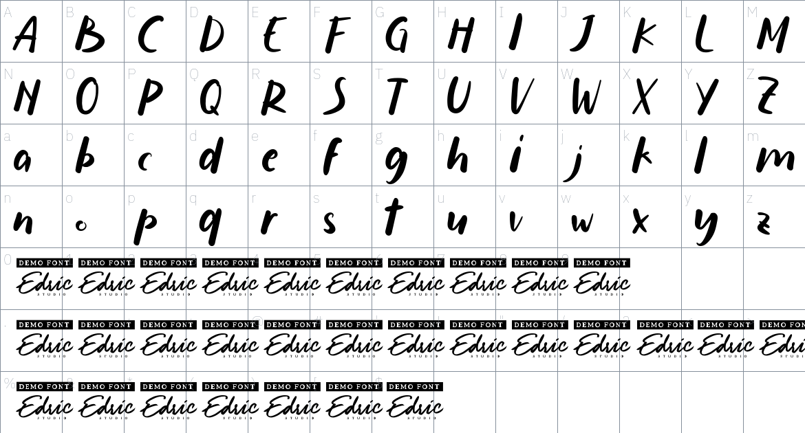 Cerita Hari Ini font Character Map