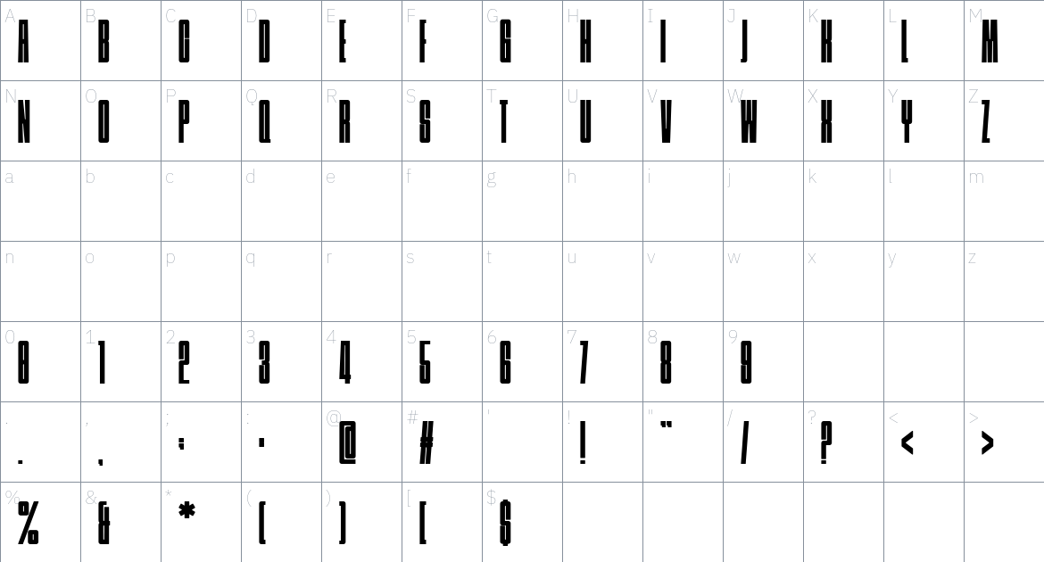 Stadium Cyrillic Font font Character Map