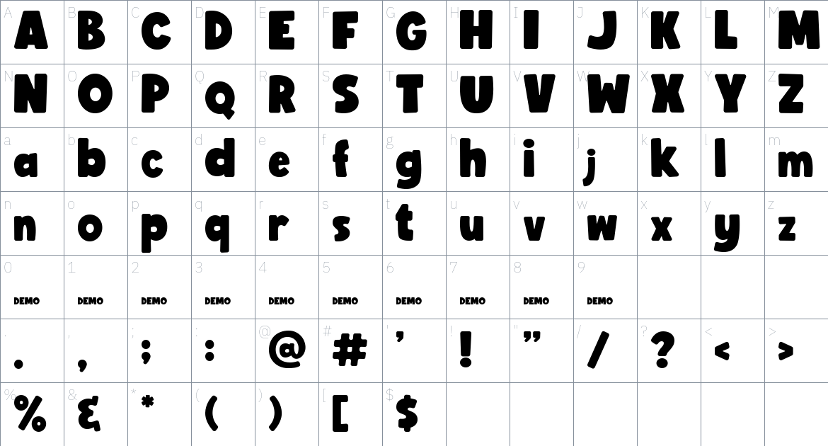 BoldenVan Font font Character Map