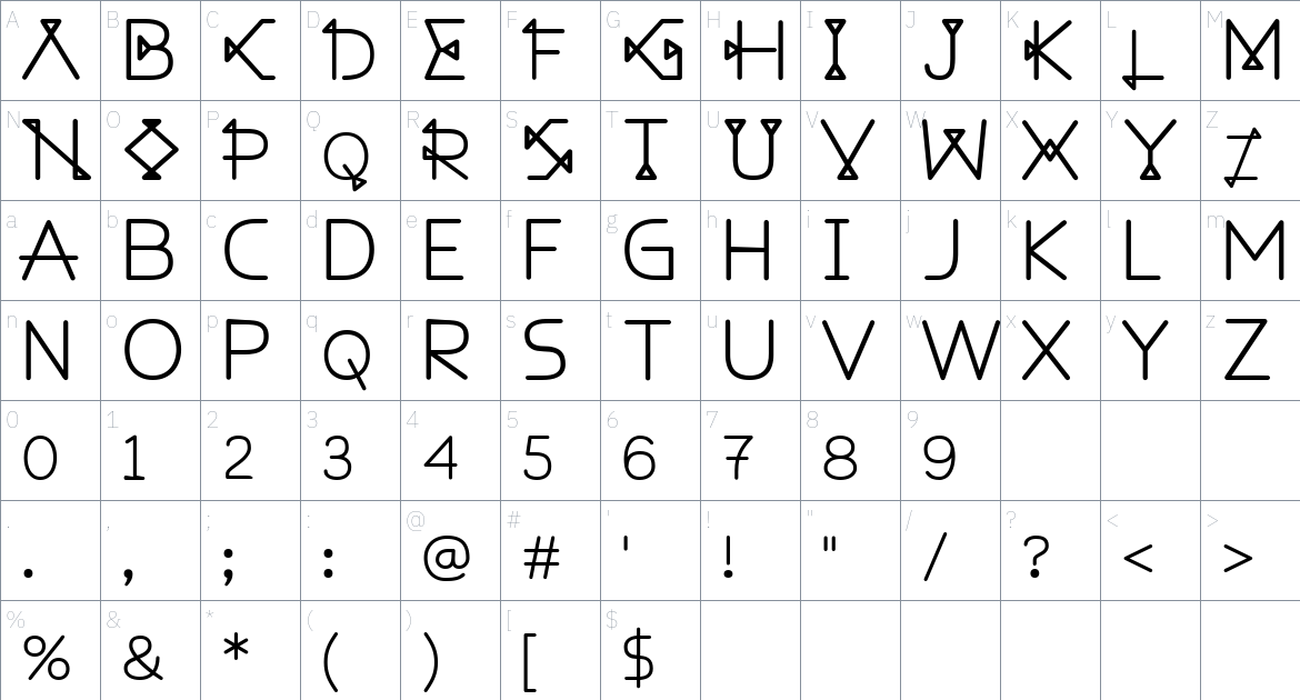 Holdeim Font font Character Map