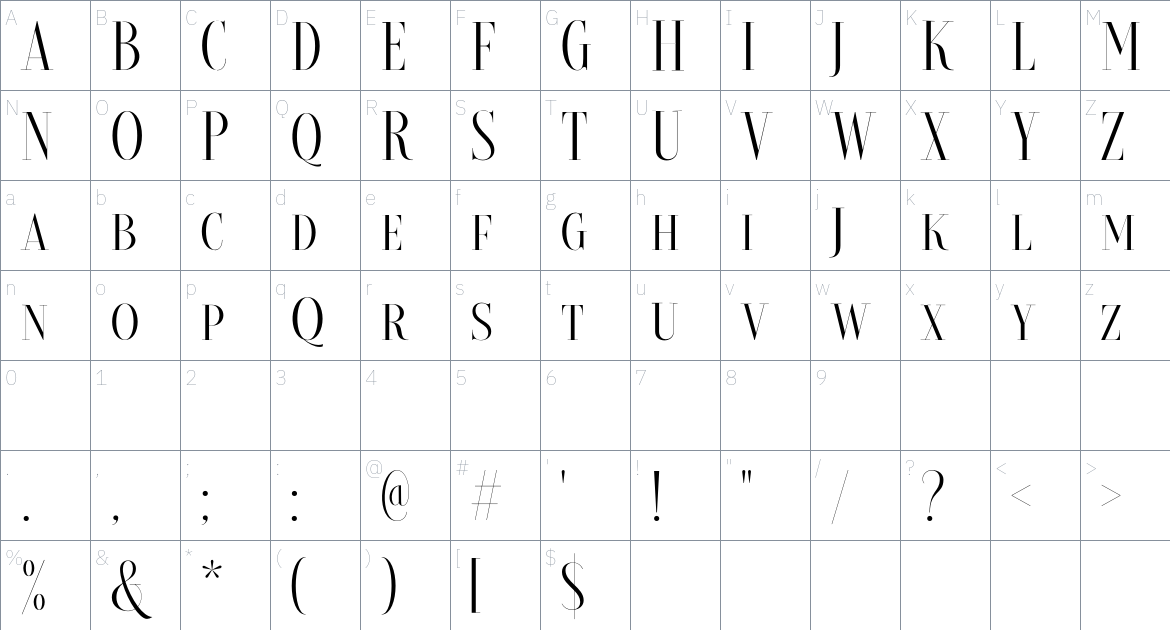 Brioche Font font Character Map