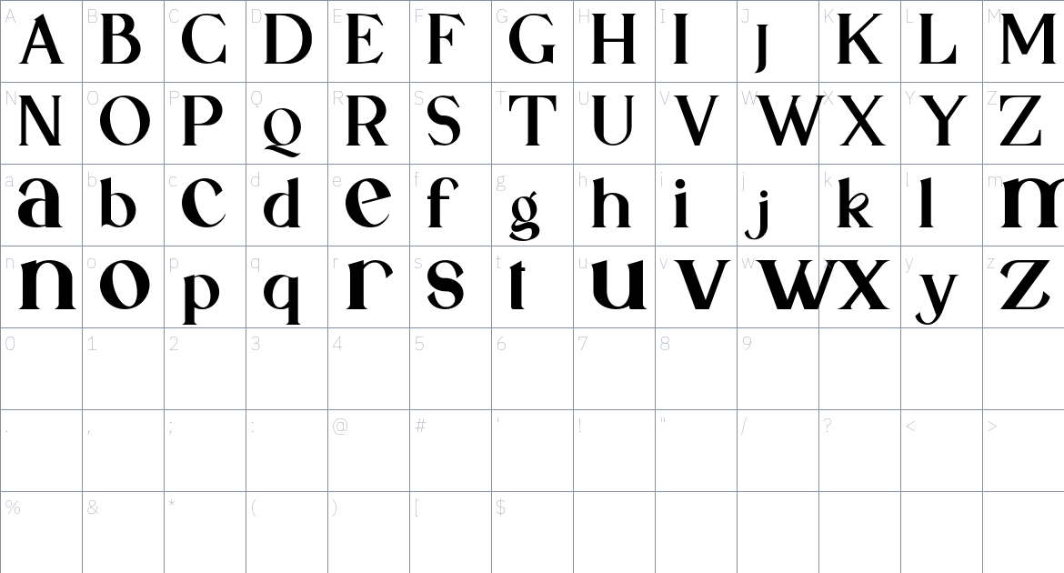 Qaligo Font font Character Map