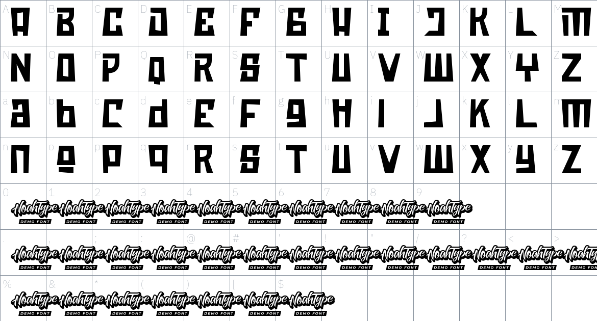 Ancient Park font Character Map