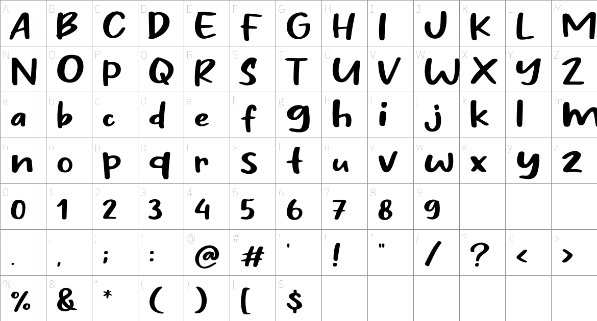 Rakyat Font font Character Map