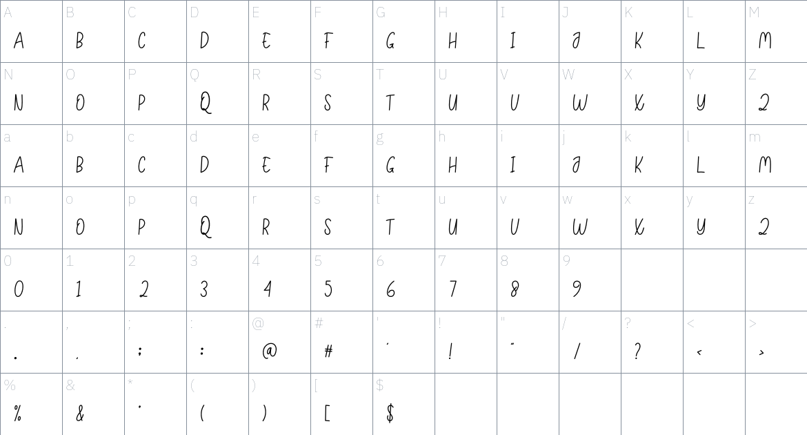 Cracked Soil font Character Map