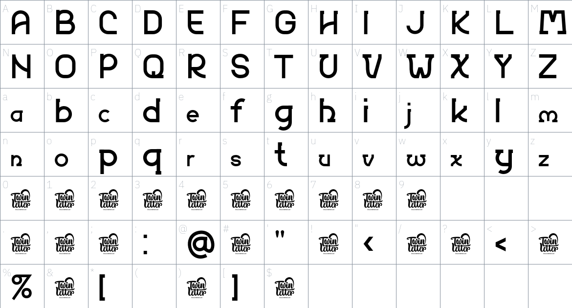 Remhu font Character Map