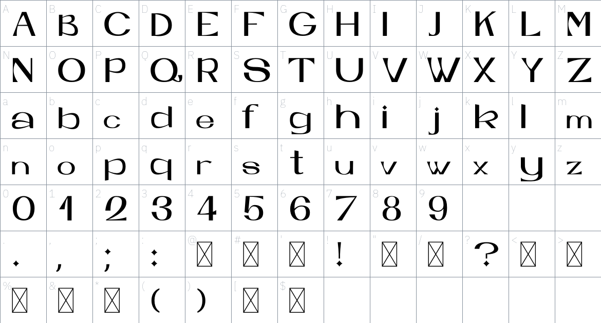 Arck Font font Character Map