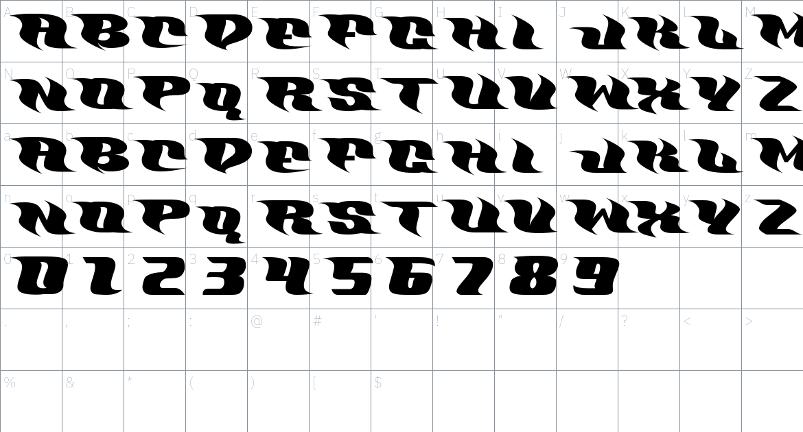 KERTTH font Character Map