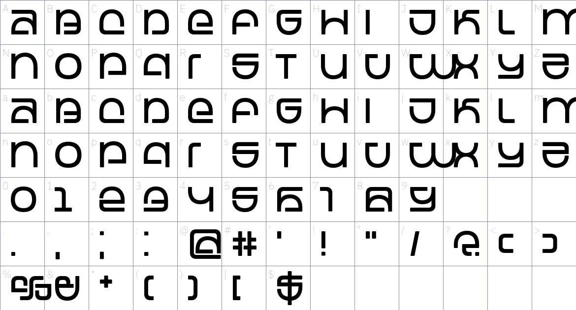 Aukera Font font Character Map