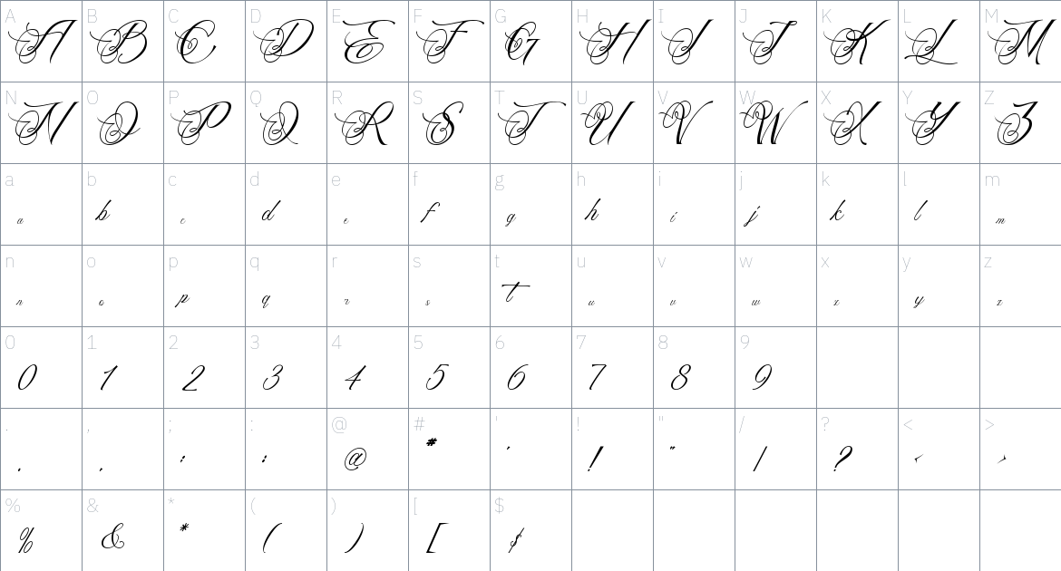 Balisay Font font Character Map