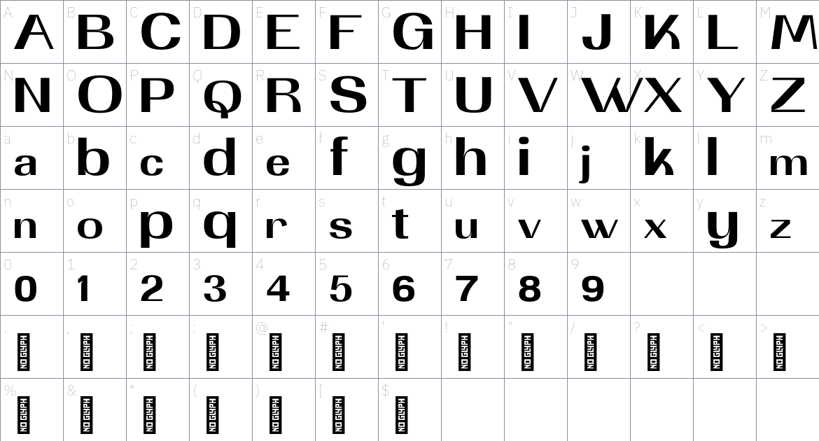 Apro Sans Personal Use font Character Map