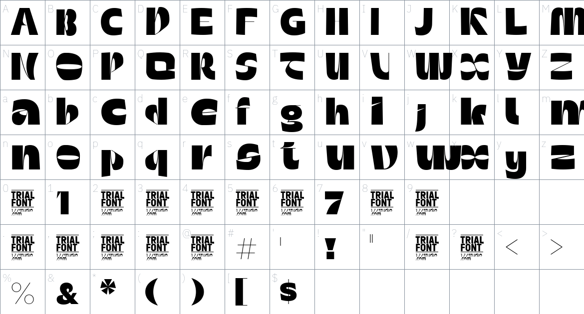 Latest Eclipse font Character Map