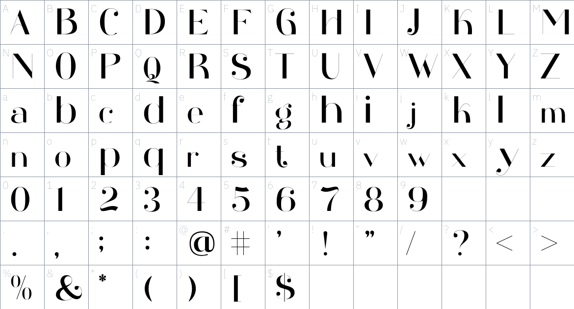 Girlas Font font Character Map